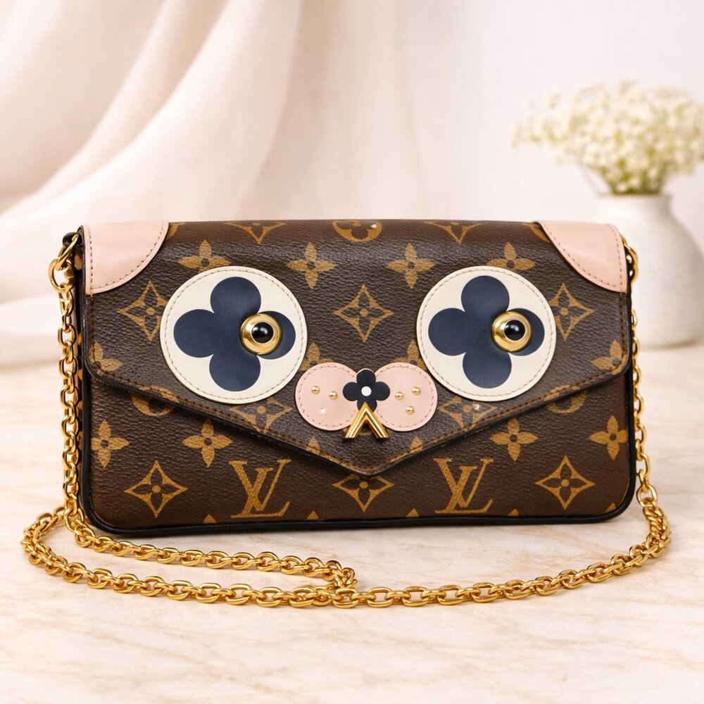 Authentic Louis Vuitton Felicie Pochette Monogram Limited Edition Bag